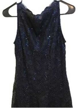 Julian Taylor Navy Sequin Sleeveless Dress
